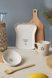 Hermia Set de Desayuno de 3 Piezas en Color Crema